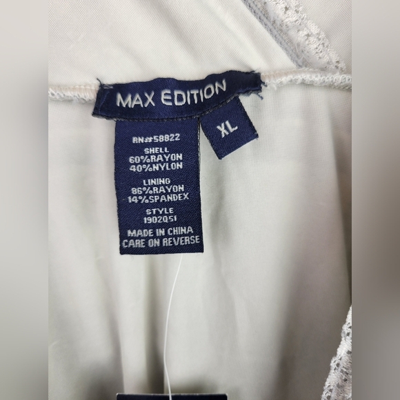 Max‎ Studio Grey Vintage Old Look Lace Babydoll Stretchy  Dress Size XL - Picture 5 of 9